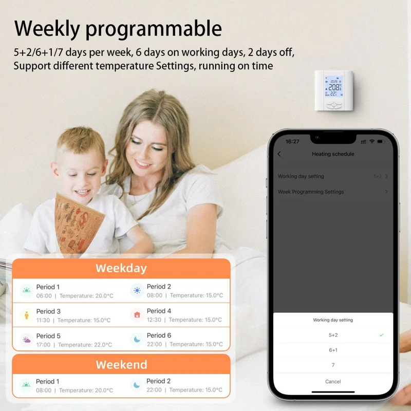 AVTTO ZWT07 ZigBee Tuya Smart Thermostat Cell Phone APP Temperature Controller