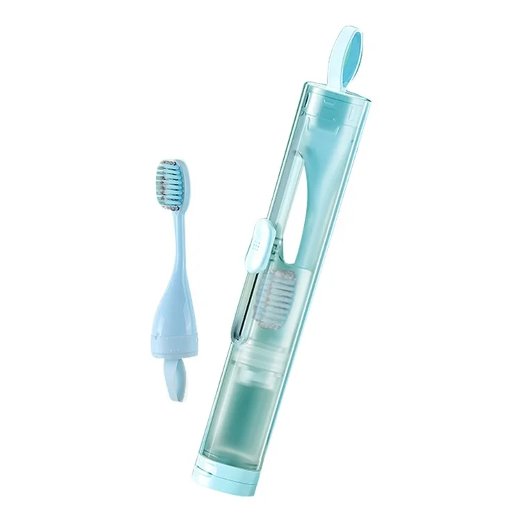 ETRAVEL 3 en 1 Ensemble de brosse à dents de voyage Brosse à dents orthodontique Dentifrice (sans BPA, pas d'AMM) - Bleu ciel