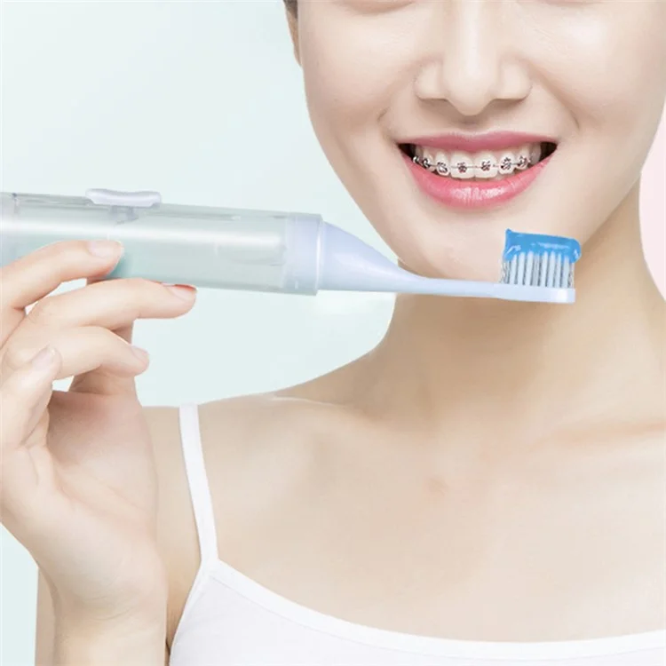 ETRAVEL 3 en 1 Ensemble de brosse à dents de voyage Brosse à dents orthodontique Dentifrice (sans BPA, pas d'AMM) - Bleu ciel