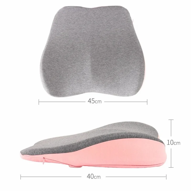 BEWALKER 45*40*10cm Central Decompression Memory Foam Lumbar Support Cushion - Pink