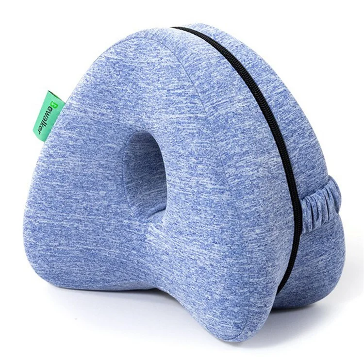 BEWALKER Oreiller de côté pour la grossesse Oreiller en mousse à mémoire de forme Oreiller pour les jambes en forme de cœur creux - Bleu bébé