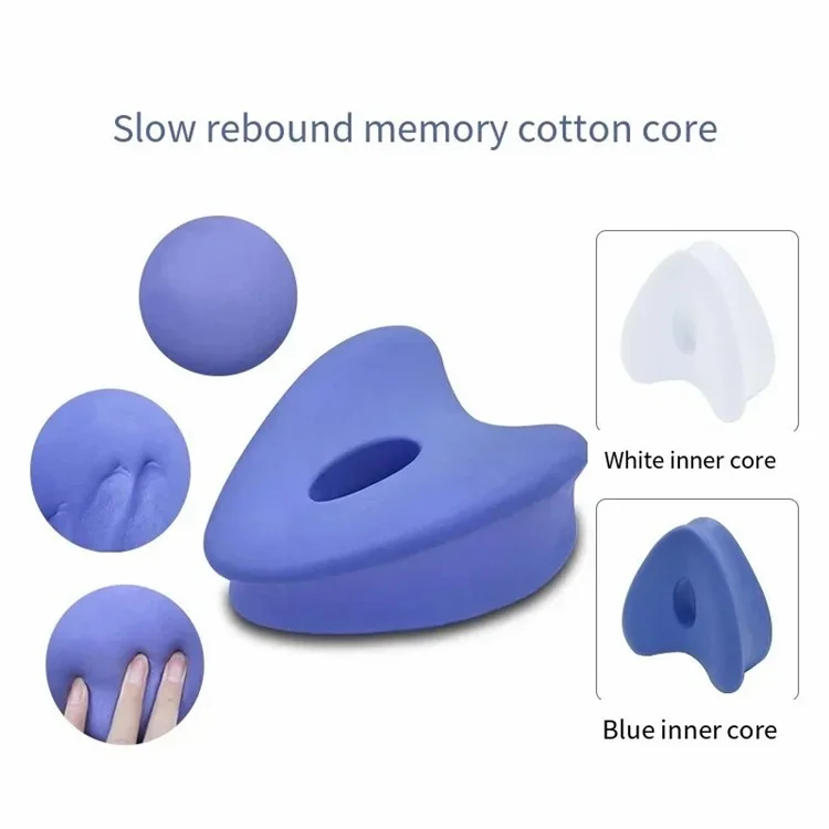 BEWALKER Oreiller de côté pour la grossesse Oreiller en mousse à mémoire de forme Oreiller pour les jambes en forme de cœur creux - Bleu bébé