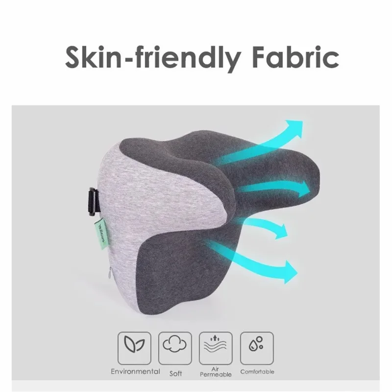 BEWALKER Car Seat Cervical Vertebrae Support Pillow Fatigue Relief Memory Foam Headrest Cushion - Light Grey