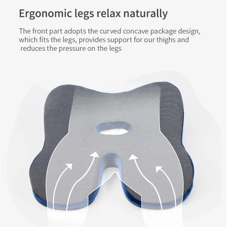 42*42*12cm Cuscino per Seduta Memory Foam Antiscivolo per Ufficio e Casa - Blu Lago