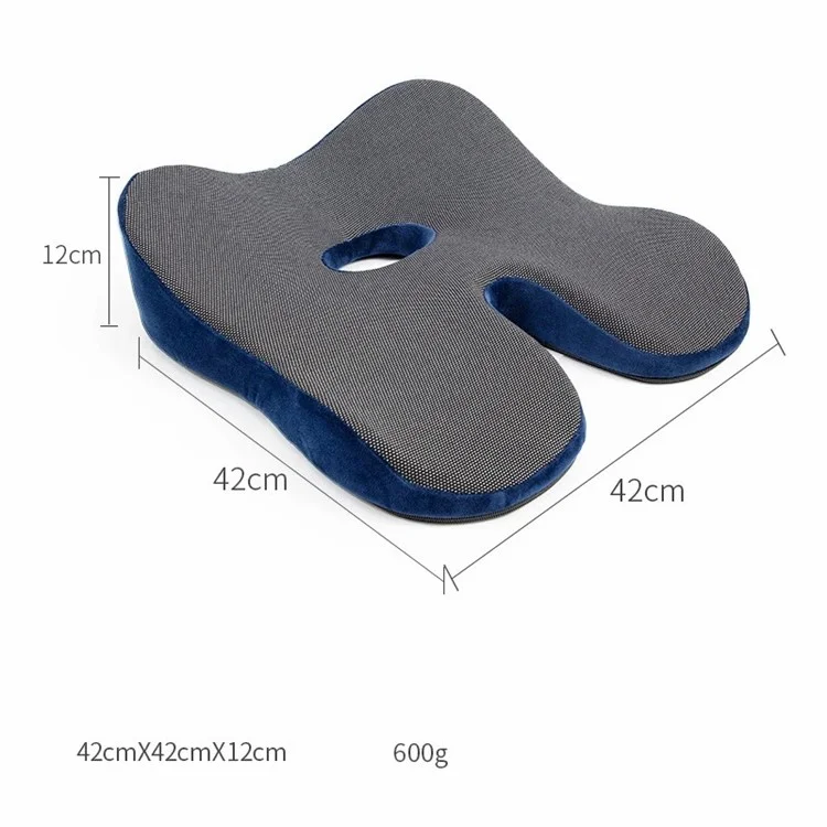 42*42*12cm Cuscino per Seduta Memory Foam Antiscivolo per Ufficio e Casa - Blu Lago