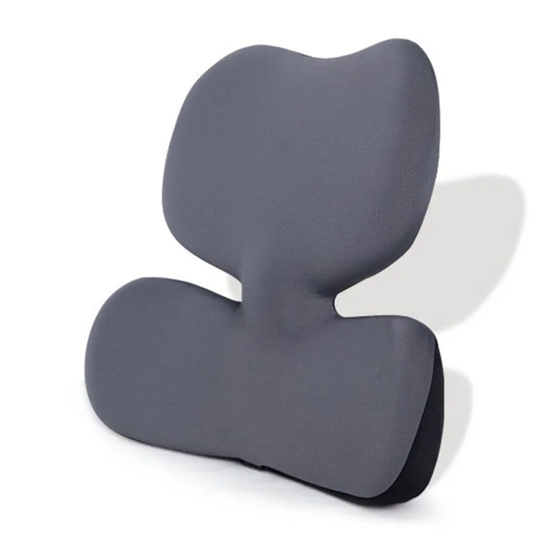 Подушка-подушка на талию Nap Memory Foam Fatigue Relieve Lumbar Cushion, 48,5 * 20,6 * 47 см - темно-серый