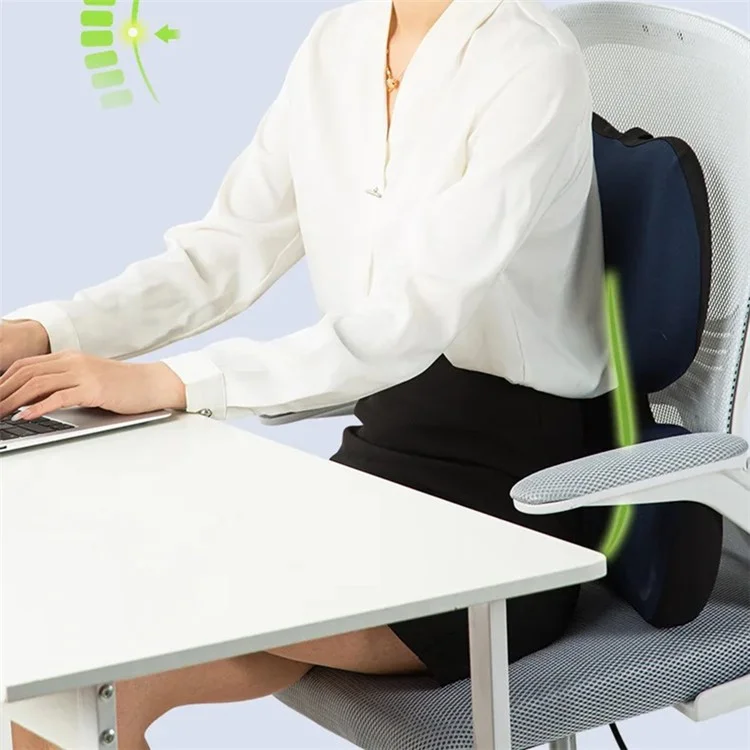 Подушка-подушка на талию Nap Memory Foam Fatigue Relieve Lumbar Cushion, 48,5 * 20,6 * 47 см - темно-серый