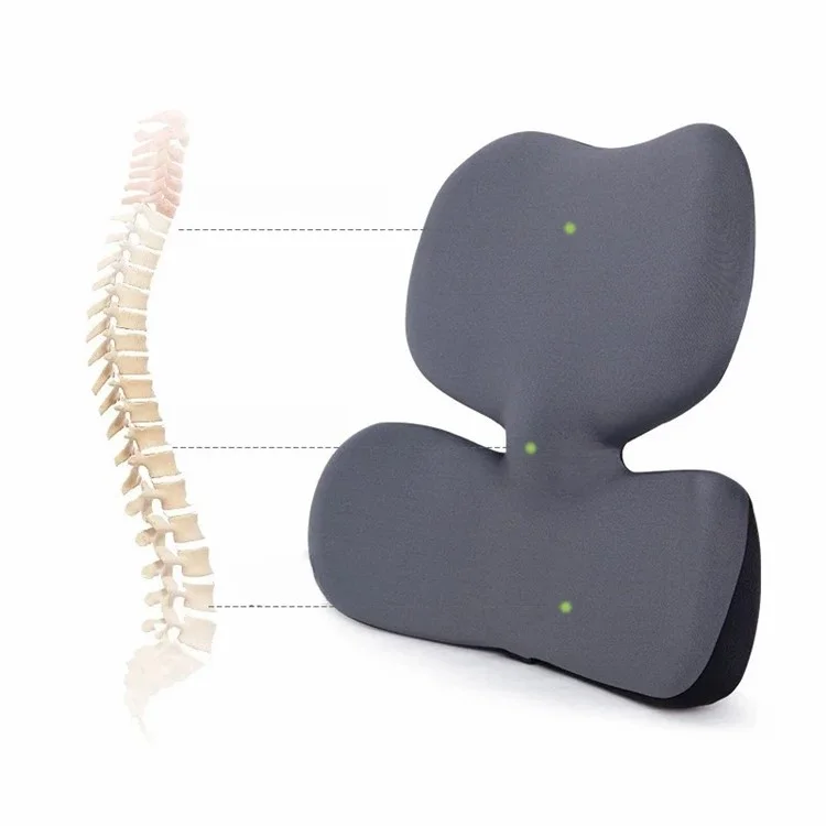 Подушка-подушка на талию Nap Memory Foam Fatigue Relieve Lumbar Cushion, 48,5 * 20,6 * 47 см - темно-серый