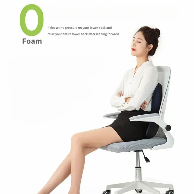 Подушка-подушка на талию Nap Memory Foam Fatigue Relieve Lumbar Cushion, 48,5 * 20,6 * 47 см - темно-серый