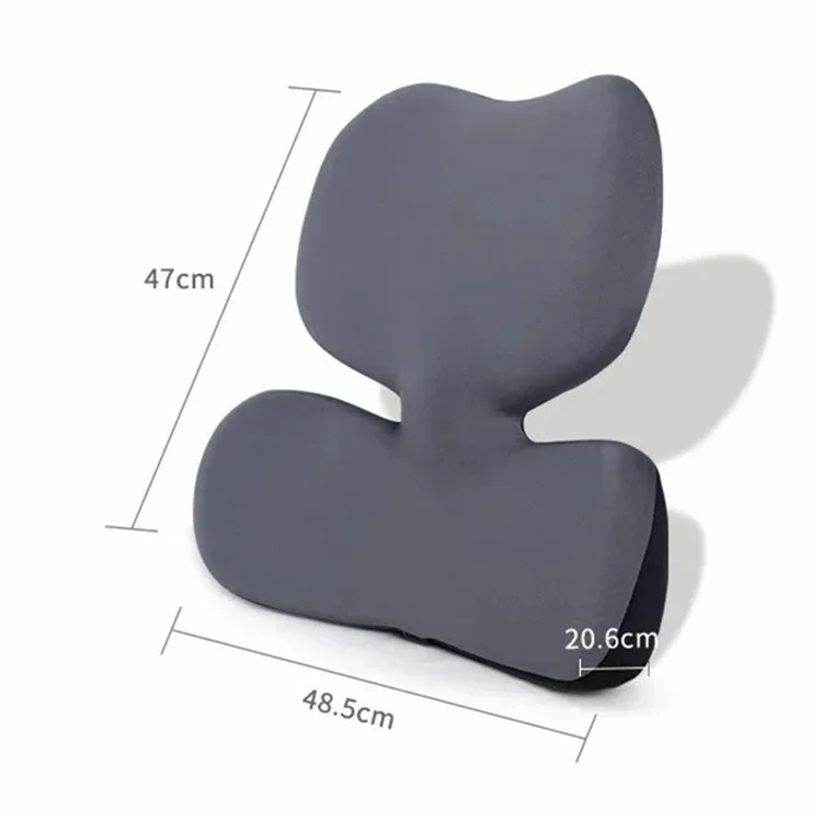 Подушка-подушка на талию Nap Memory Foam Fatigue Relieve Lumbar Cushion, 48,5 * 20,6 * 47 см - темно-серый
