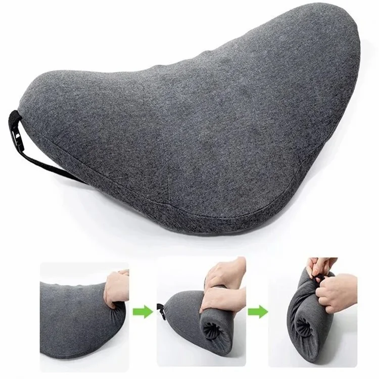 Car Seat Waist Cushion Memory Foam Sleep Waist Protection Cushion, 49x27x13.5cm - Dark Grey