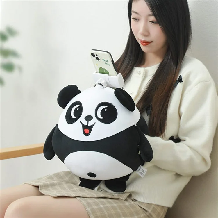 Warming Hand Throw Pillow Cartoon Design Winter Throw Pillow with Phone Holder - Dinosaur
