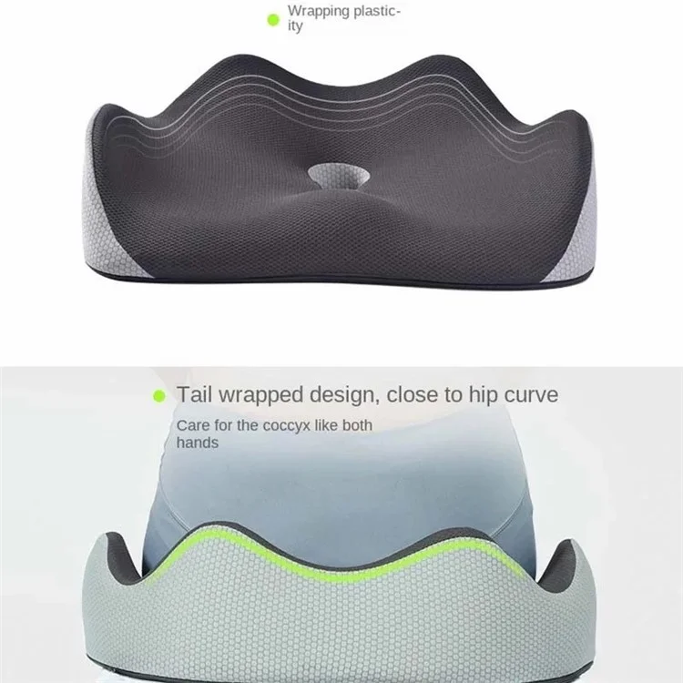 SF556 Office Home Soft Seat Pad Slow Rebound Memory Foam Seat Cushion, 45*36*13cm - Gris