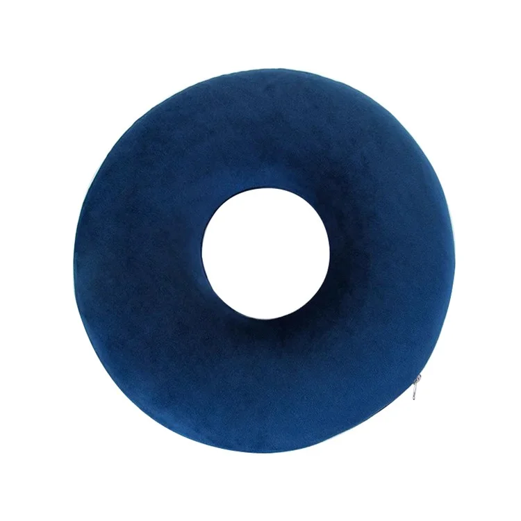 Almofada de Espuma de Memória 38x38x13CM, Almofada de Assento de 8CM de Espessura para Hemorróidas, Sedentário - Azul Marinho