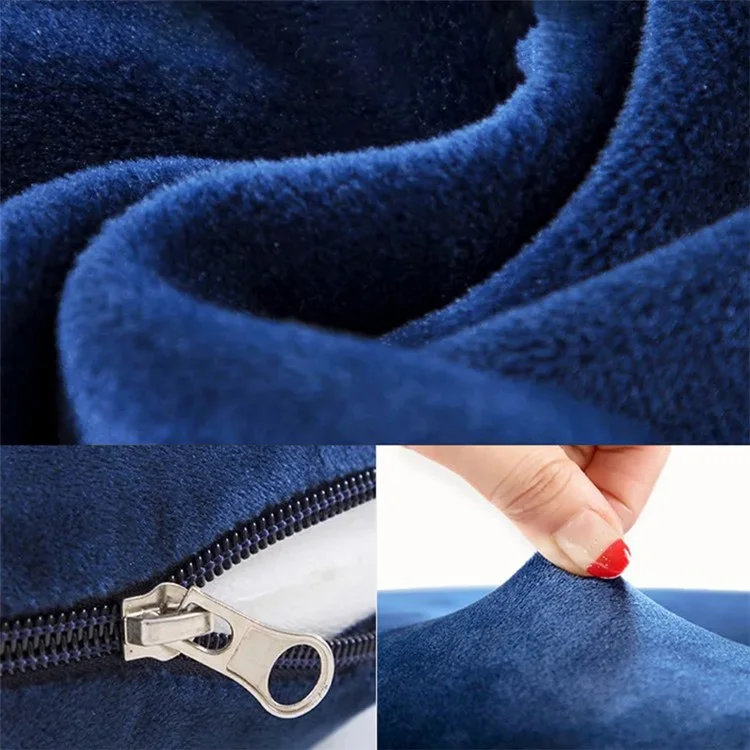 Almofada de Espuma de Memória 38x38x13CM, Almofada de Assento de 8CM de Espessura para Hemorróidas, Sedentário - Azul Marinho