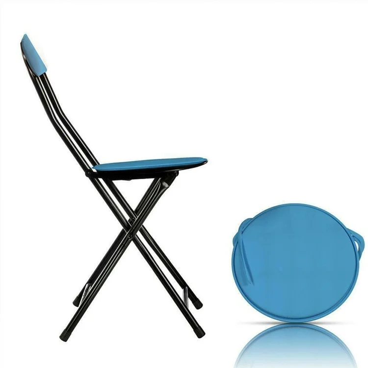 56357 30cm Round Soft Sponge Seat Pad Office Home Chair Cushion with Tie Rope - Sky Blue