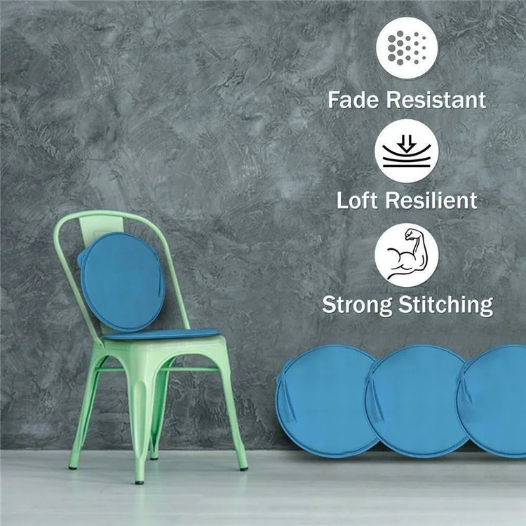 56357 30cm Round Soft Sponge Seat Pad Office Home Chair Cushion with Tie Rope - Sky Blue