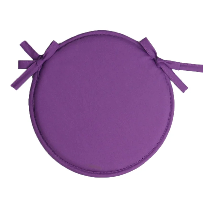 56357 30cm Round Soft Sponge Seat Pad Office Home Chair Cushion with Tie Rope - Purple