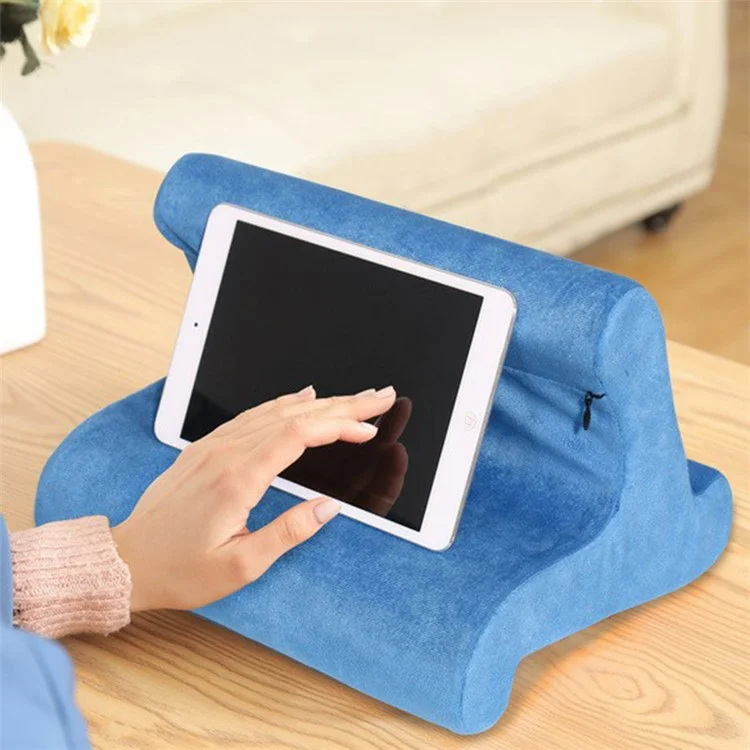 ZJ01C Lazy Pillow Stand for Phones and Tablets Cushion Stand for iPhone 16 / 16 Plus / 16 Pro / 16 Pro Max - Azul Marino