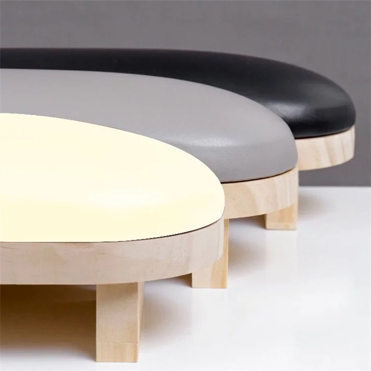 Cojín de descanso para la mano de piel de poliuretano para mesa de manicura para salón / hogar, herramienta de arte de uñas, tipo bajo - Milky Coffee