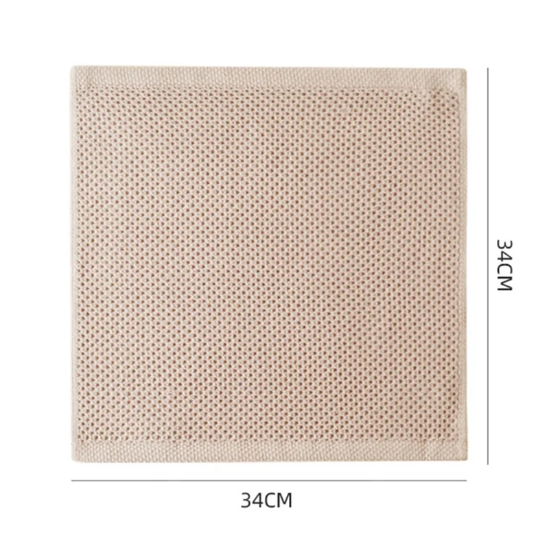 B1522 34x34CM Cotton Kitchen Towel Dishcloth Dish Washing Towel - Beige