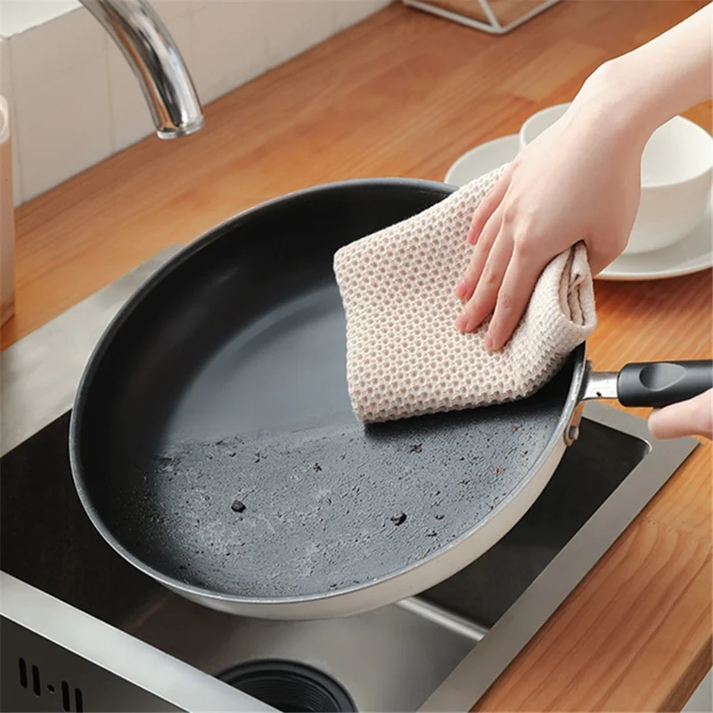 B1522 34x34CM Cotton Kitchen Towel Dishcloth Dish Washing Towel - Beige