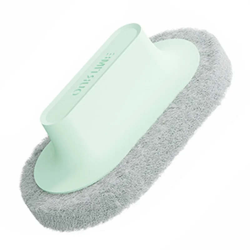 Handhled Brush Scouring Pad Scrubber Home Kitchen Cleaning Tool for Bathroom Tile - Green