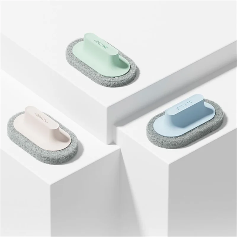 Handhled Brush Scouring Pad Scrubber Home Kitchen Cleaning Tool for Bathroom Tile - Green