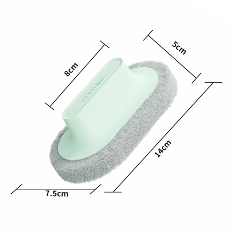 Handhled Brush Scouring Pad Scrubber Home Kitchen Cleaning Tool for Bathroom Tile - Green