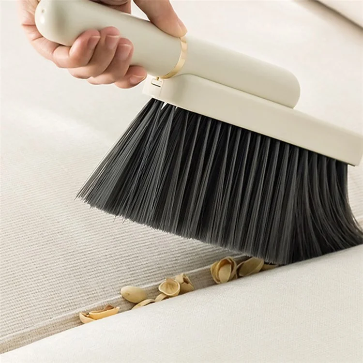 A5542 Hand Broom Brush Bristle Cleaning Brush for Sweeping Car Bed Couch Desk Sofa - White