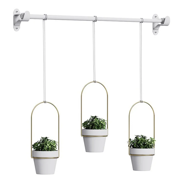 001- ZJ-SS01 Hanging Planters 3-in-1 Indoor Plant Flower Pot Holder - White