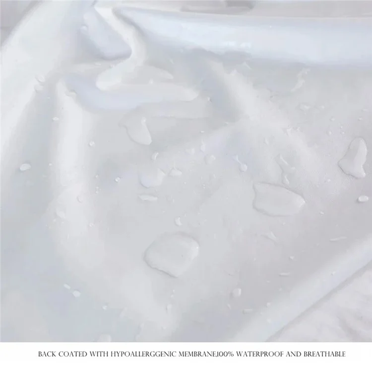 CL014 152x203+46CM Polyester Pongee Mattress Cover Waterproof TPU Coating Fitted Sheet - White