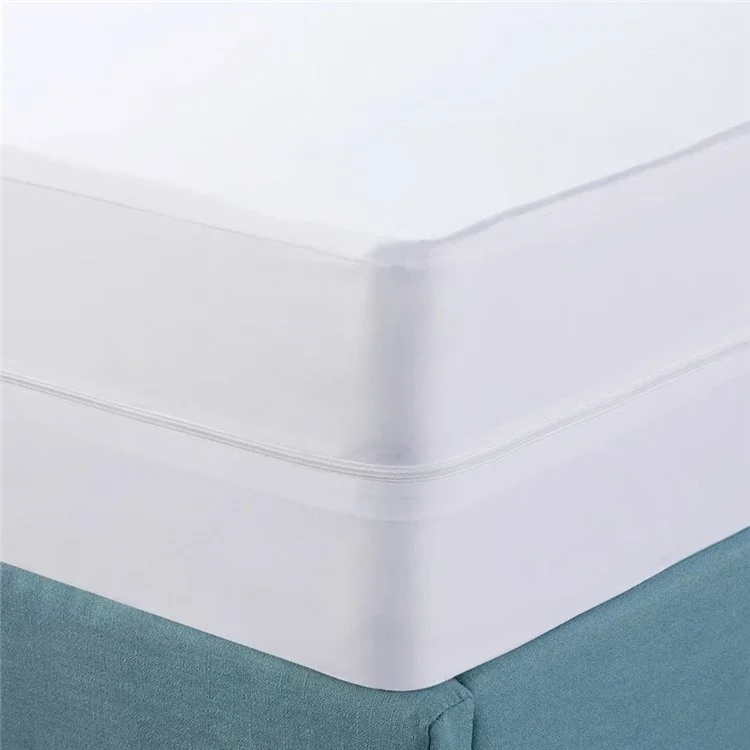 CL014 99x190+36CM Sábana Ajustada Resistente al Agua TPU+Pongee de Poliéster Funda Protectora para Colchón - Blanco