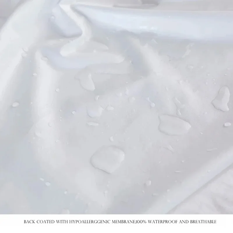 CL014  99x203+36CM Mattress Cover Protector Waterproof TPU+Polyester Pongee Fitted Sheet - White