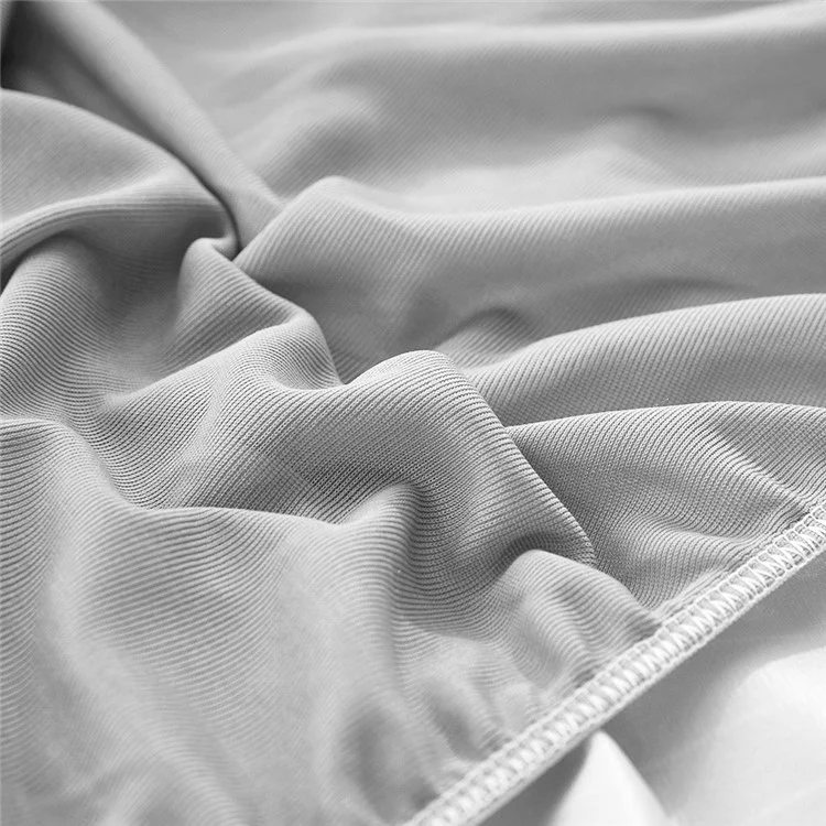 CL013 Coprimaterasso Protettivo Antiumidità a Righe con Angoli Elasticizzati, 180cmx200cmx30cm - Grigio 