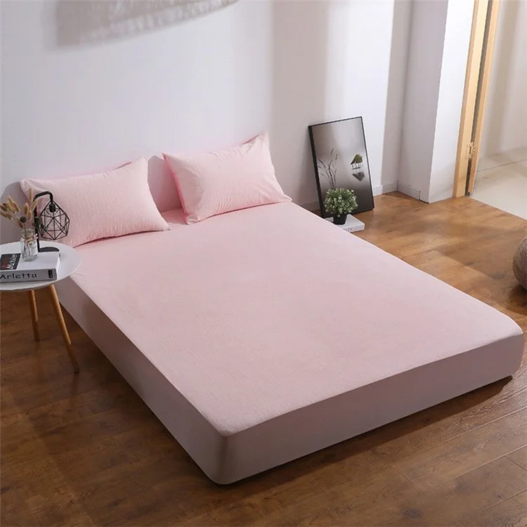 CL013 Rayas suaves Sábana ajustable Protector de colchón impermeable, 70cmx140cm+30cm - Rosa