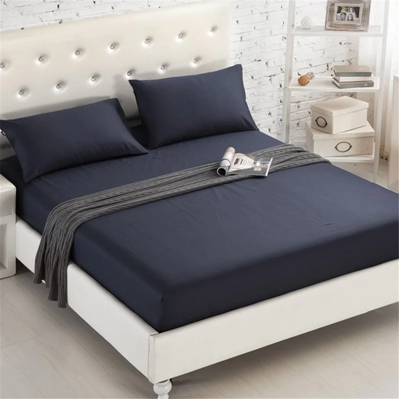 CL001 150x200+20cm Polyester Fitted Sheet Solid Color Mattress Cover with 2 Pillowcases - CL001-32