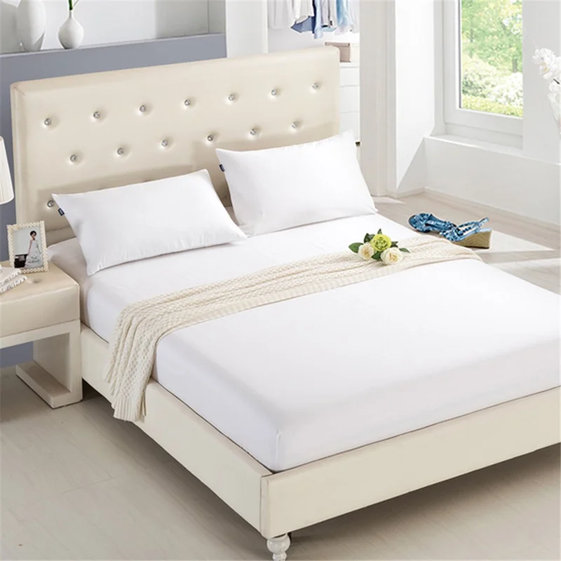 CL001 200x220+20cm Solid Color Mattress Protective Cover Bed Fitted Sheet with 2 Pillowcases - CL001-35