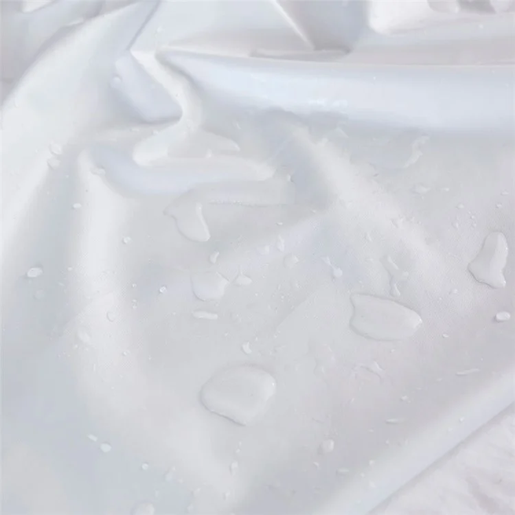 CL011 3Pcs / Set 200x220+30cm Waterproof Mattress Cover Pongee Fitted Sheet with 2 Pillow Case - White