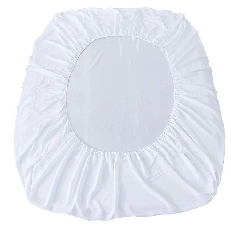 CL011 3Pcs / Set 100x200+30cm Pongee Mattress Protector Fitted Sheet with 2 Pillow Case - White