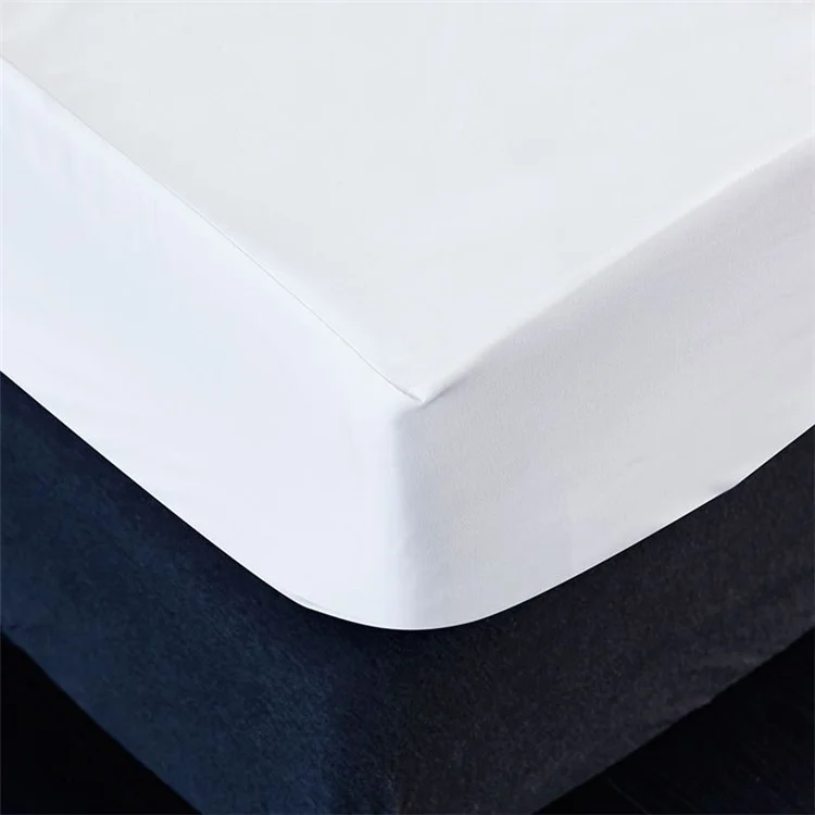 CL011 3Pcs / Set 100x200+30cm Pongee Mattress Protector Fitted Sheet with 2 Pillow Case - White