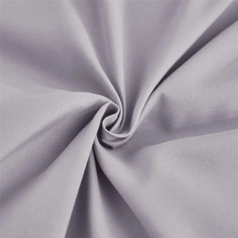 JT013 Twin Sheet + Fitted Sheet + 1 Pillowcase Brushed Fabric Solid Color Bedding Set - Light Grey