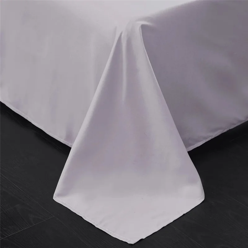 JT013 Twin Sheet + Fitted Sheet + 1 Pillowcase Brushed Fabric Solid Color Bedding Set - Light Grey