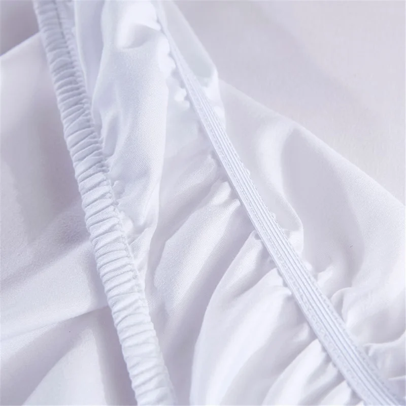 CQ002 120x200+40cm Solid Color Pleated Bed Skirt Elastic Band Dust-proof Bed Skirt - CQ002-6