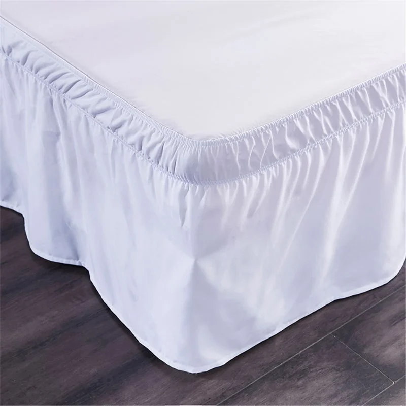 CQ002 120x200+40cm Solid Color Pleated Bed Skirt Elastic Band Dust-proof Bed Skirt - CQ002-29