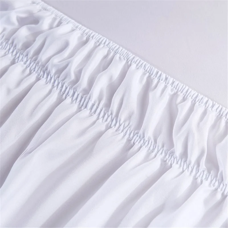 CQ002 150x200+40cm Stylish Pleated Bed Skirt Elastic Band Polyester Bed Skirt - CQ002-6