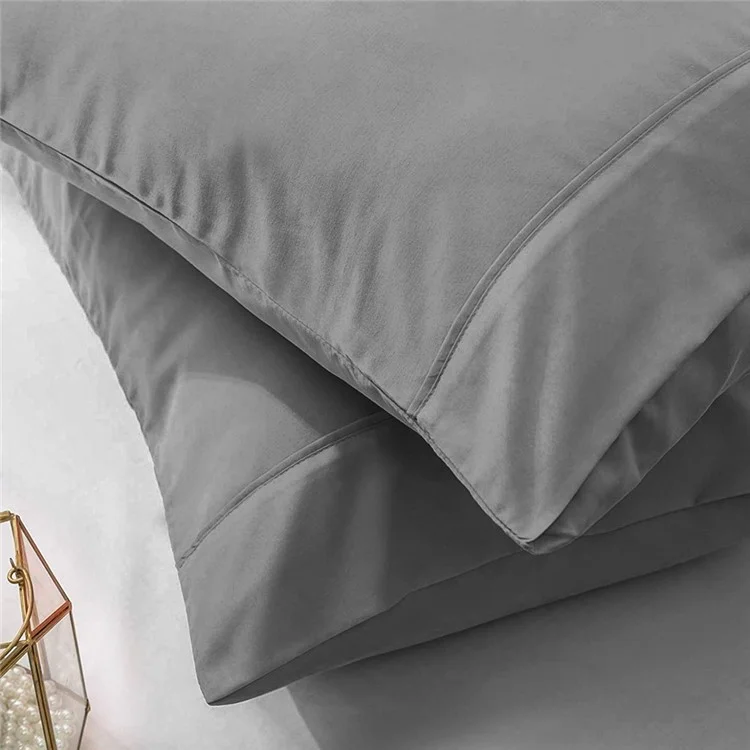 ZT007 1Pc Home Solid Color Polyester Pillowcase Envelope Pillow Cover (Standard-20x26inch) - Black