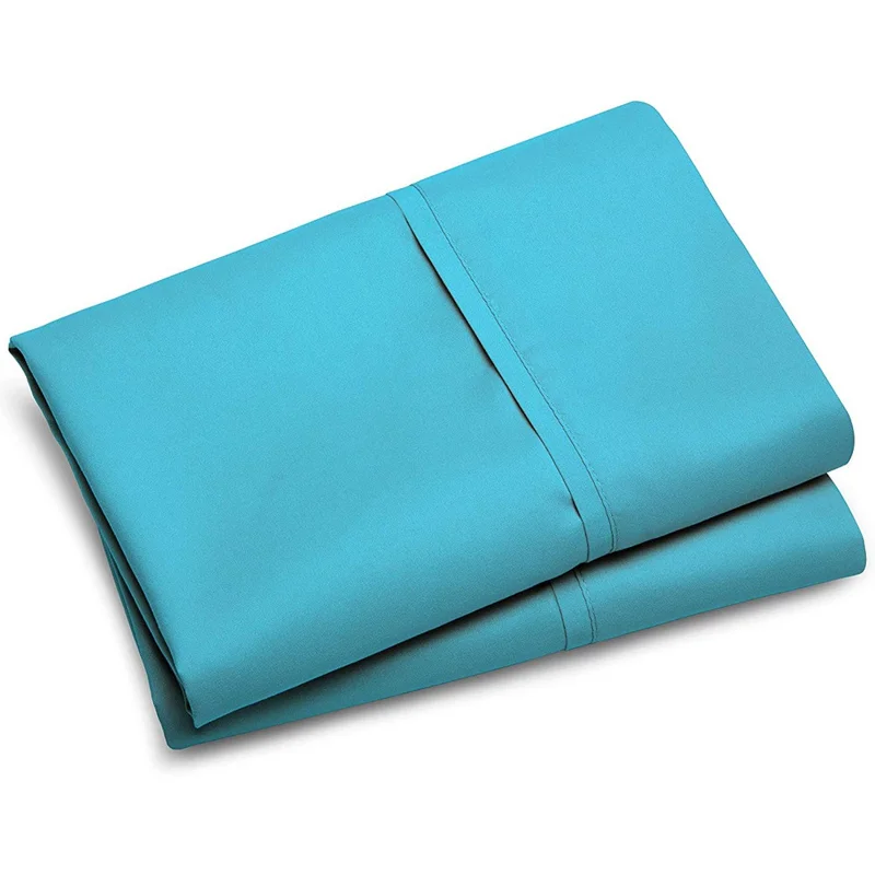 ZT007 1Pc Home Solid Color Polyester Pillowcase Envelope Pillow Cover (Standard-20x26inch) - Lake Blue