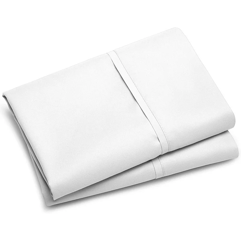ZT007 1Pc Home Solid Color Polyester Pillowcase Envelope Pillow Cover (Standard-20x26inch) - White
