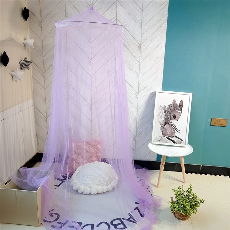 Polyester Mosquito Net Bed 1.8-2M Bed Canopy Curtain for Home Kids Adults - Purple